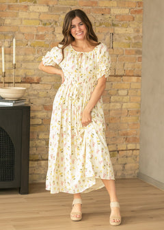 Celine Puff Sleeve Floral Maxi Dress