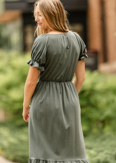 Amy Puff Sleeve Midi Dress